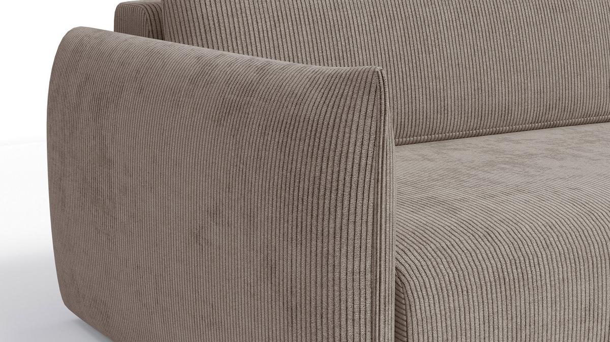 ECKSOFA TAUER 3-Sitzer links, taupe - Taupe/Schwarz, Holz/Textil (248/173cm) - Wozimo