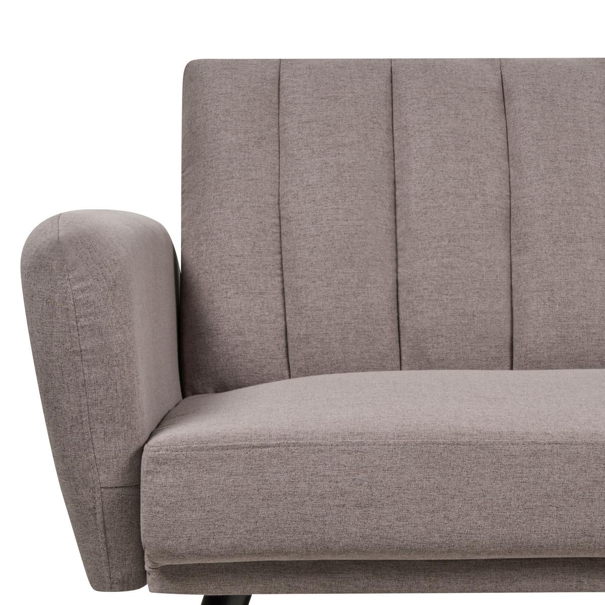 3-SITZER-SCHLAFSOFA Samtstoff hellbraun Vimmerby - Braun, Textil (212/90/80cm) - Beliani