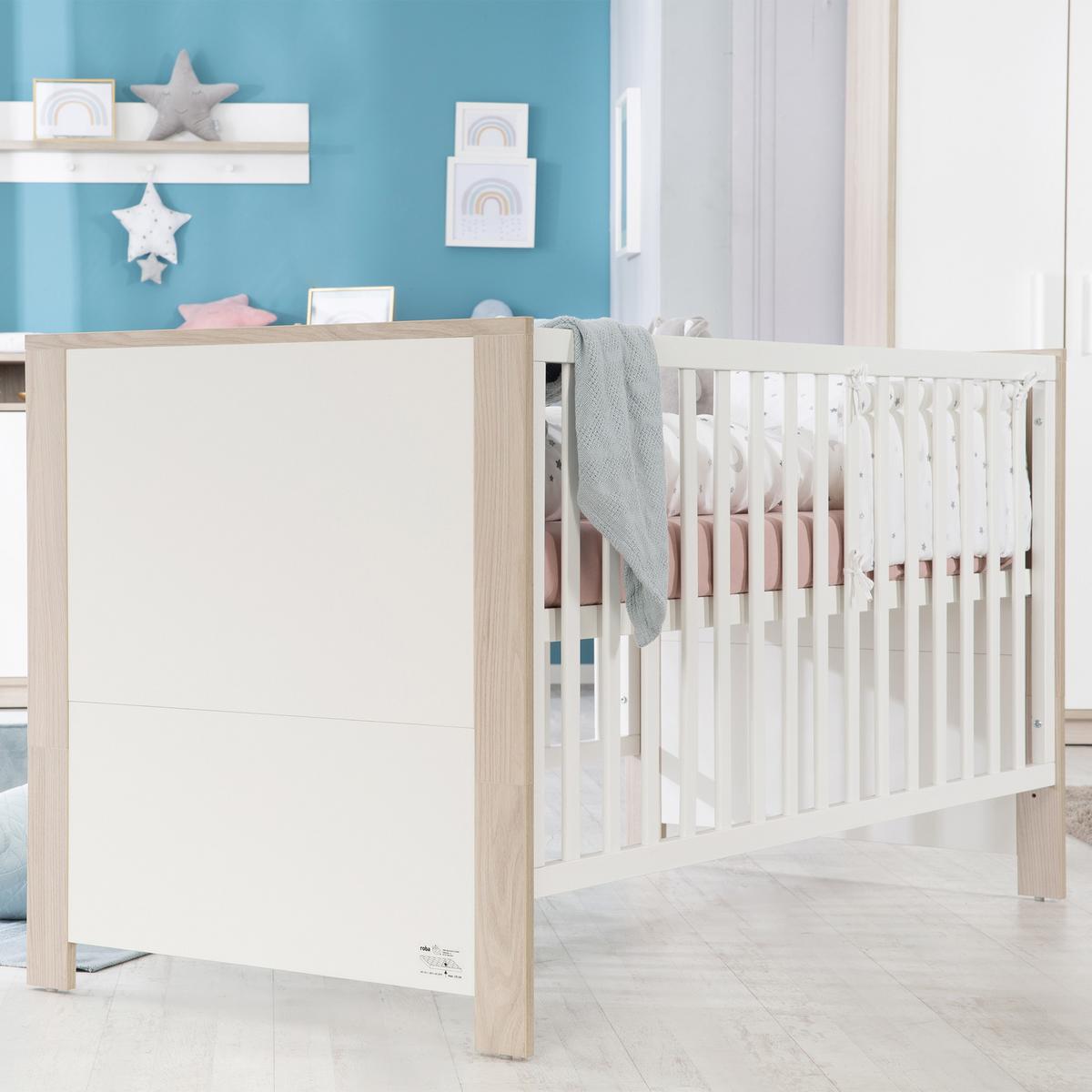 BABYZIMMER-SET Olaf 2-teilig - Multicolor/Weiß, Holzwerkstoff (76/82/142.5cm) - Roba