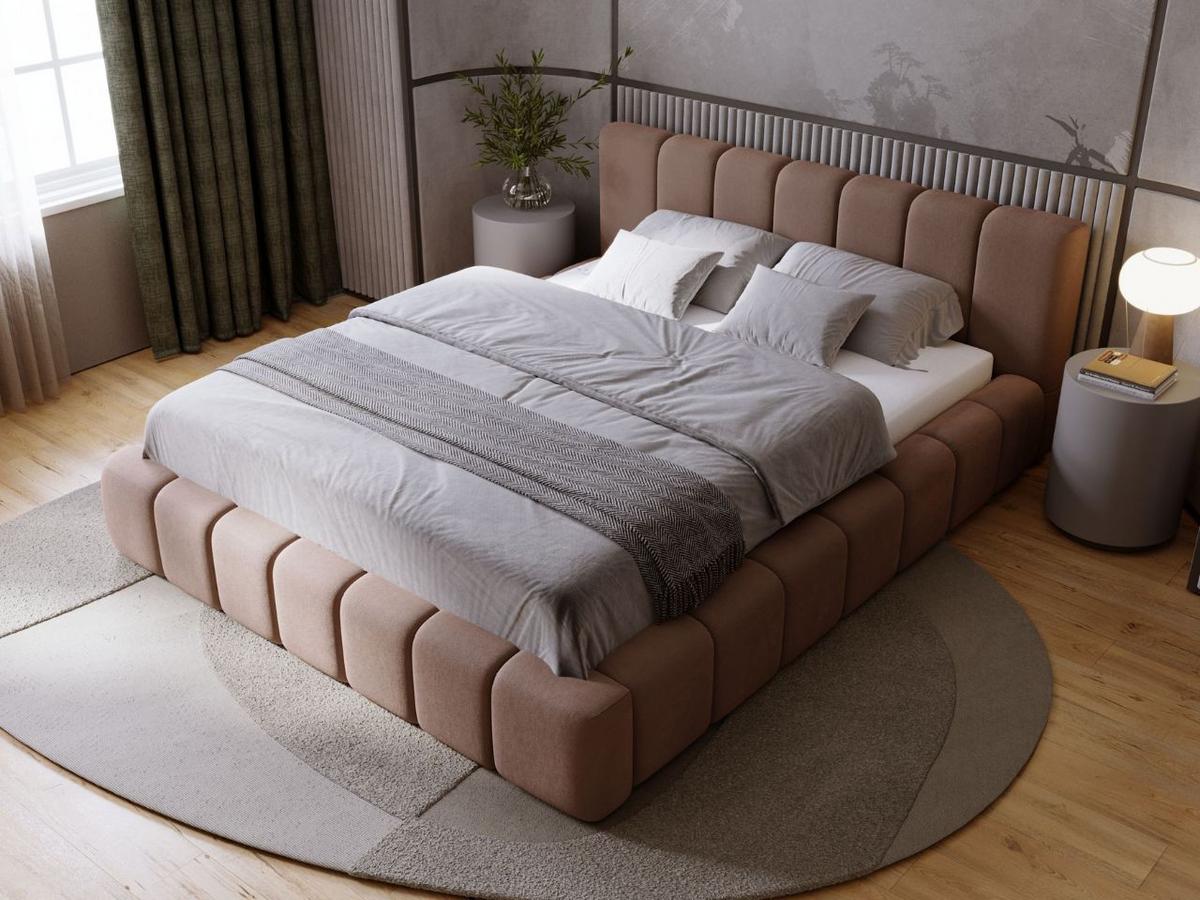 POLSTERBETT Orio 180x200 Braun - Braun, Textil (180/200cm) - Graingold