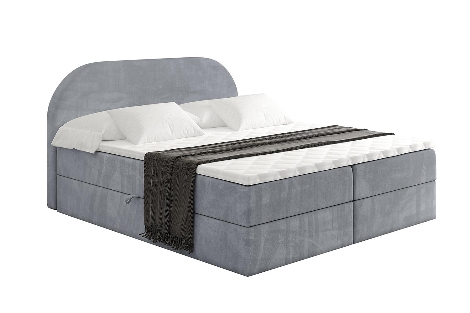 BOXBETT mit Matratze H3 und Lattenrost - NOX - 160x200 - Grau Casablanca - Grau, Holzwerkstoff/Kunststoff (160/200cm) - ALTDECOR