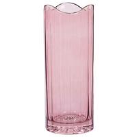BLUMENVASE Glas rosa Perdiki - Rosa, Glas (30cm) - Beliani
