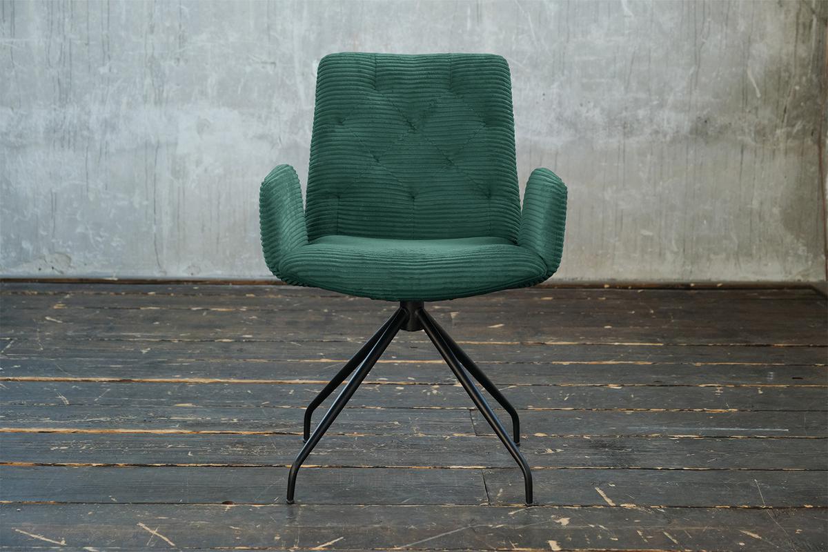 DREHSTUHL NEW CHARME Smaragdgrün Cord (1er-Set) - Smaragdgrün, Textil (59/87/66cm) - KAWOLA