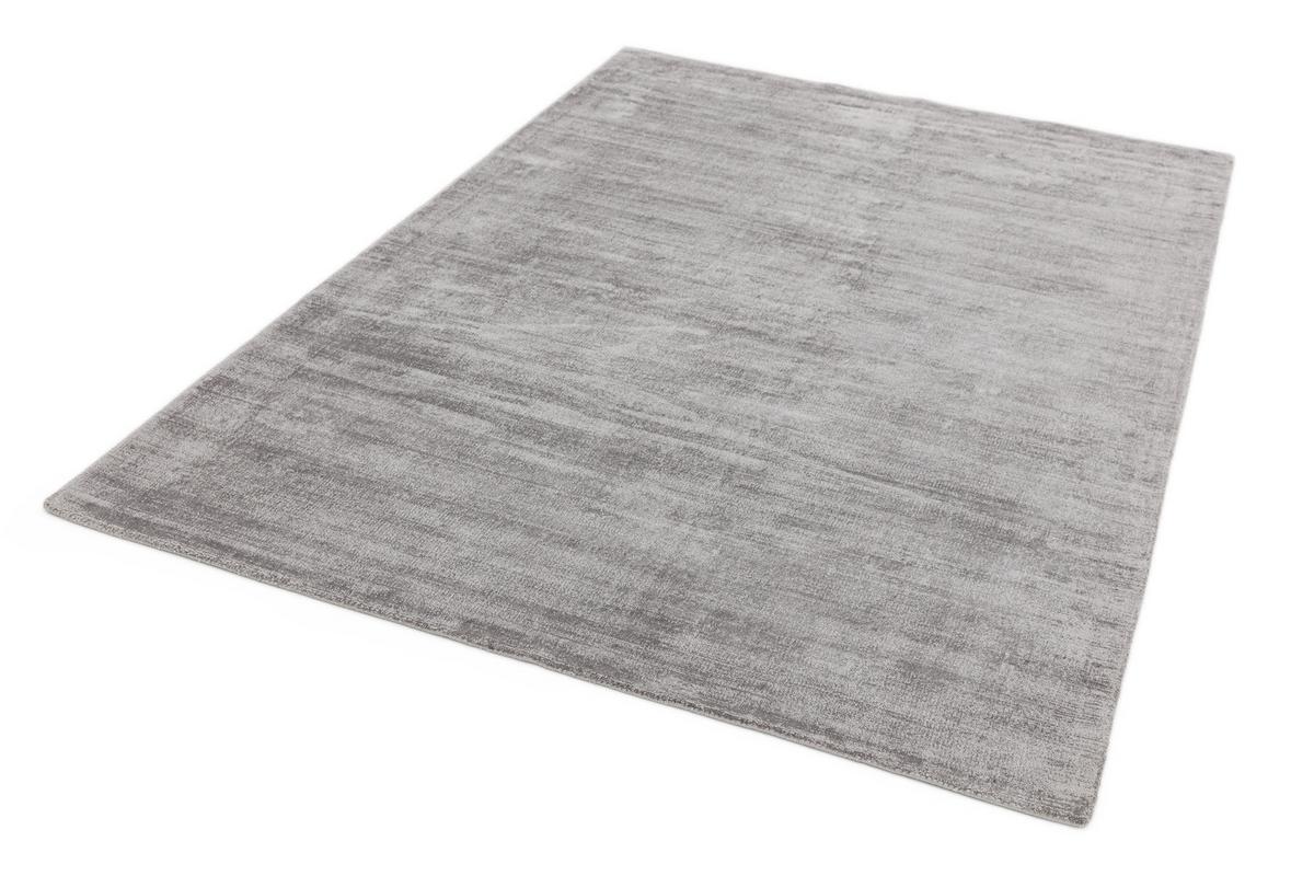 VISKOSETEPPICH handgewebt BARI, einfarbig, Silber, 160 x 230 cm - Silberfarben, Textil (230/160cm) - KADIMA DESIGN
