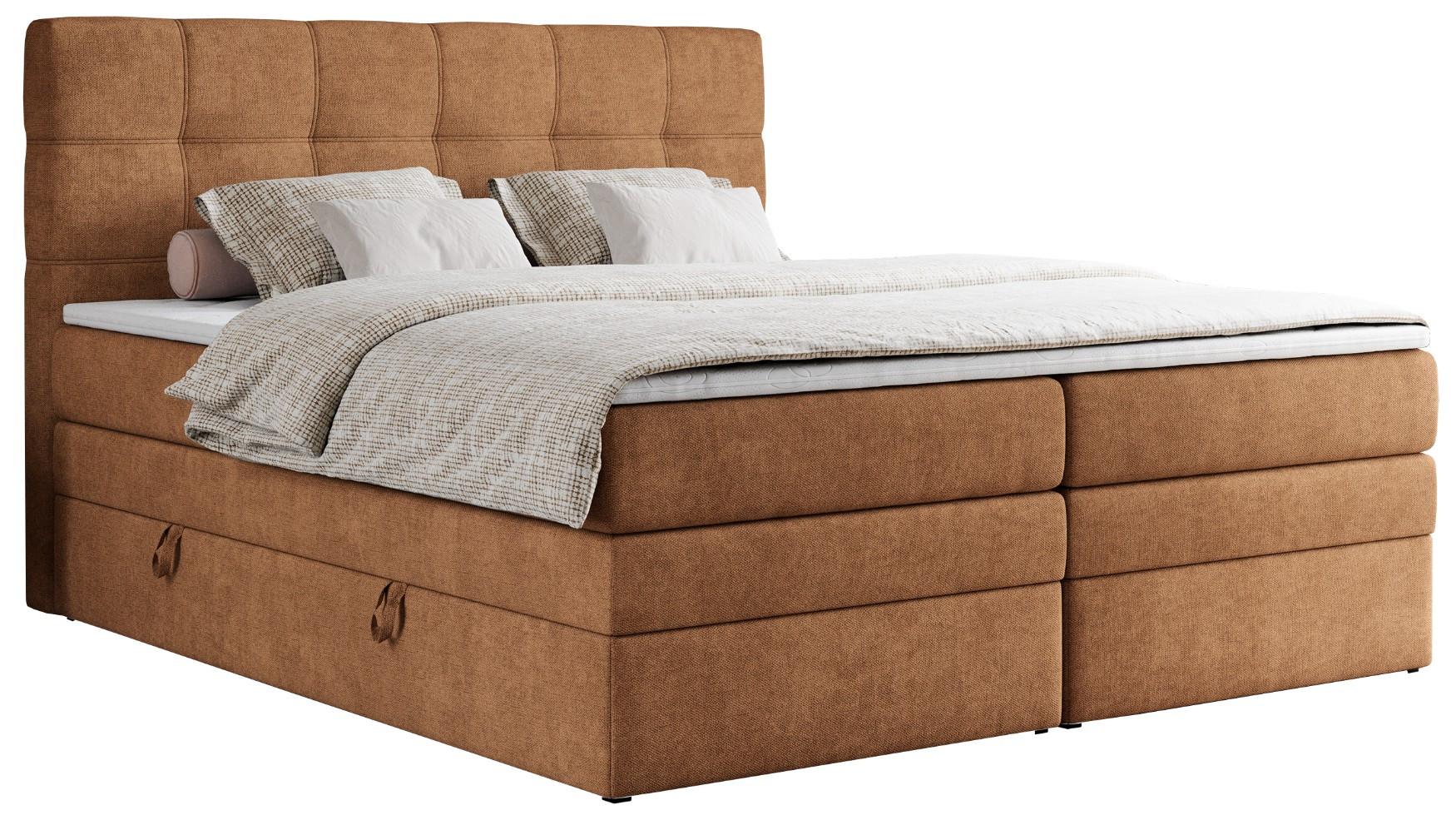 BOXSPRINGBETT ERNI KING 140/200 Orange Struktur - H3 - Orange, Holz/Textil (140/200cm) - MKS
