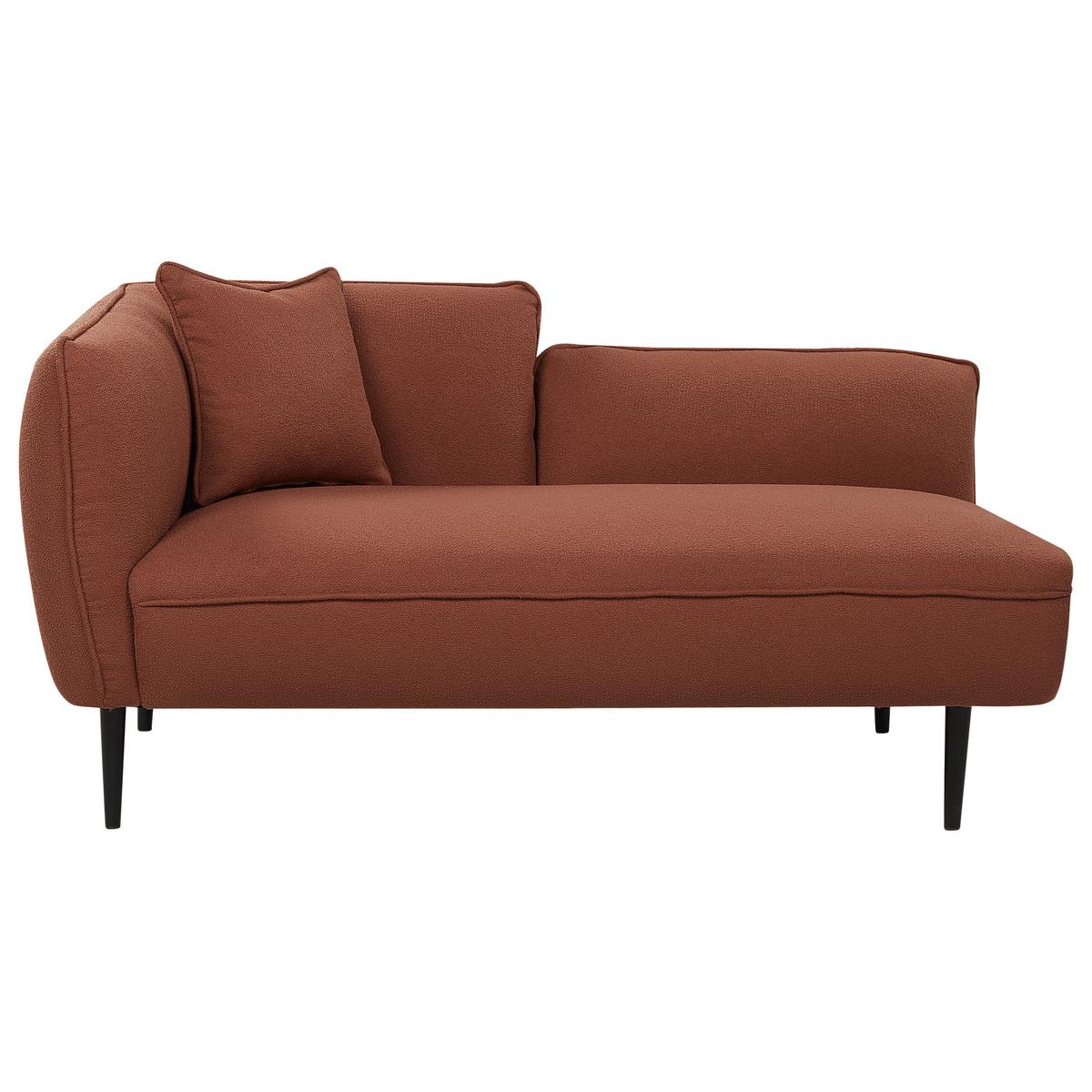 CHAISELONGUE-LINKSSEITIGE Bouclé Dunkelrot Chevannes - Rot/Schwarz, Textil (138/74/77cm) - Beliani
