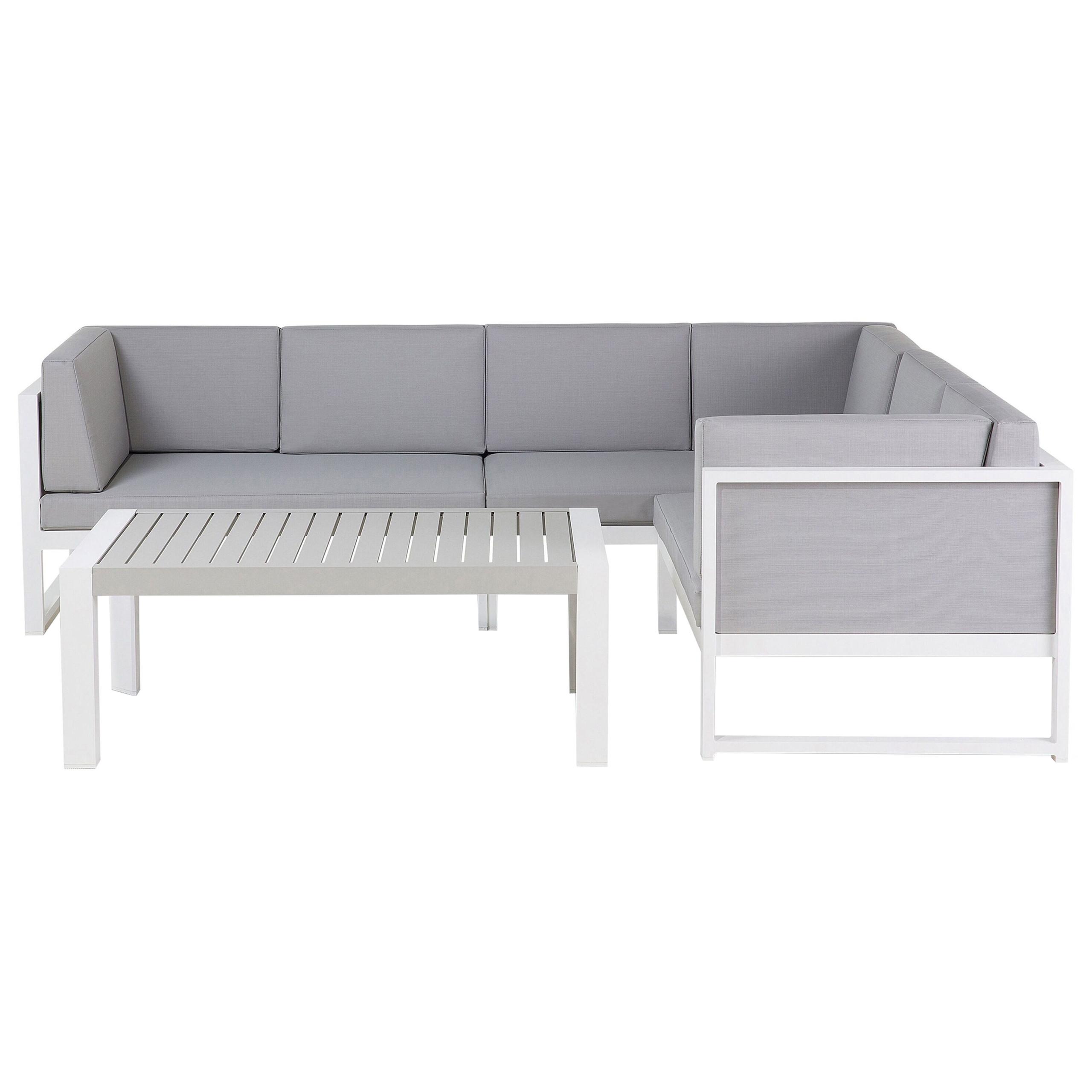 LOUNGE-SET 6-Sitzer Grau Castella - Grau, Metall - Beliani