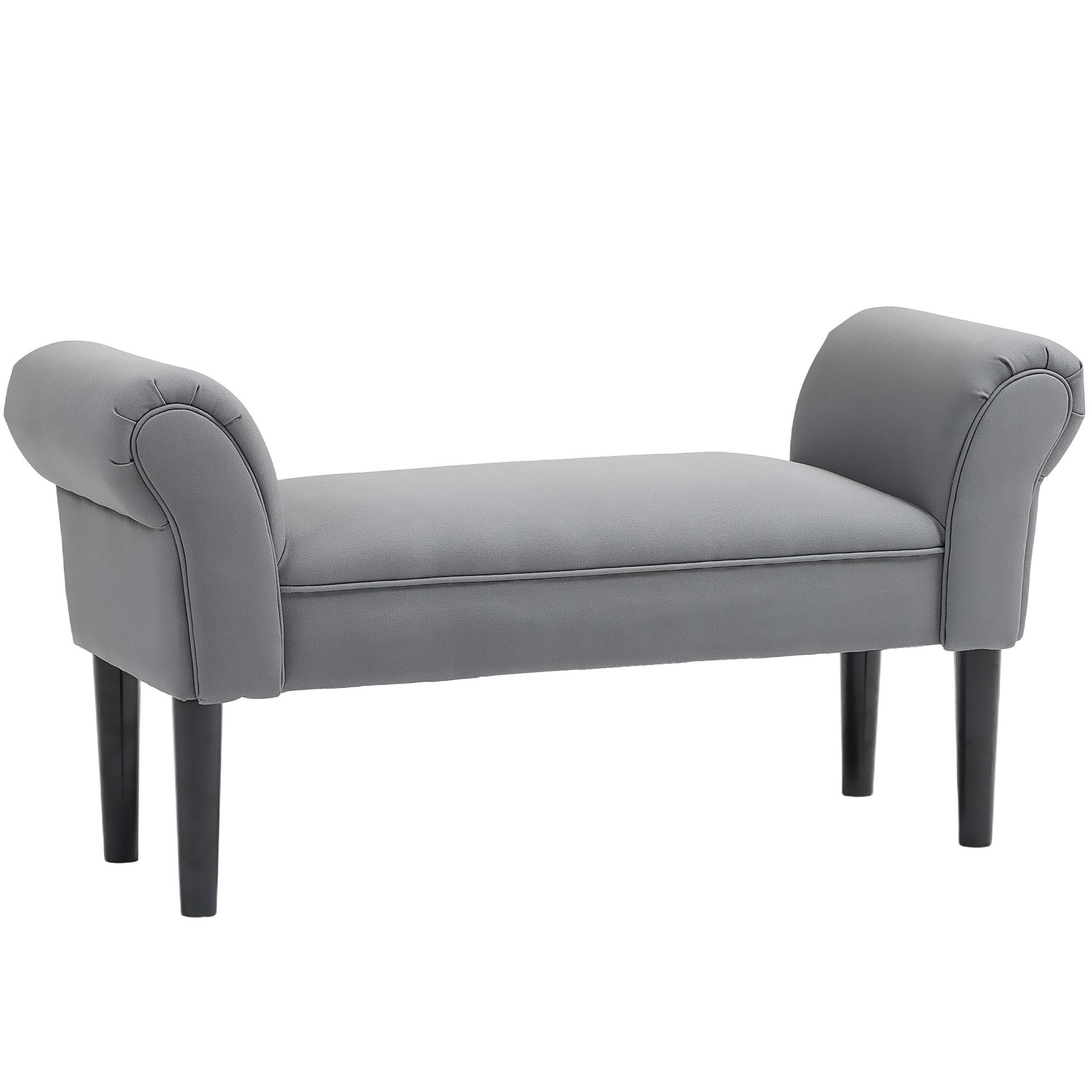SITZBANK für Schlafzimmer Flurbank Polsterbank MDF Schaumstoff Grauweiß - Dunkelgrau, Kunststoff (36/51/102cm) - HOMCOM