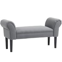 SITZBANK für Schlafzimmer Flurbank Polsterbank MDF Schaumstoff Grauweiß - Dunkelgrau, Kunststoff (36/51/102cm) - HOMCOM