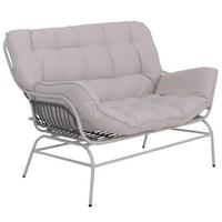 SOFA Hellgrau, Beige - Beige/Hellgrau, Metall (121/93/87cm) - MCW