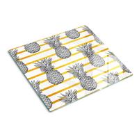 GLASPLATTE 60x52 cm Ananasstreifen - Gelb, Glas (60/0.4/52cm) - TULUP