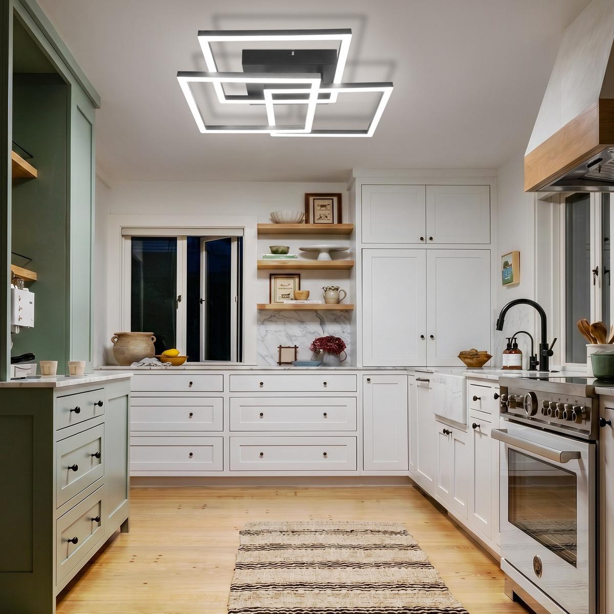 LED DECKENLEUCHTE Lysven 40/40/8.7 cm - Schwarz, Kunststoff (40/40/8.7cm) - ZMH