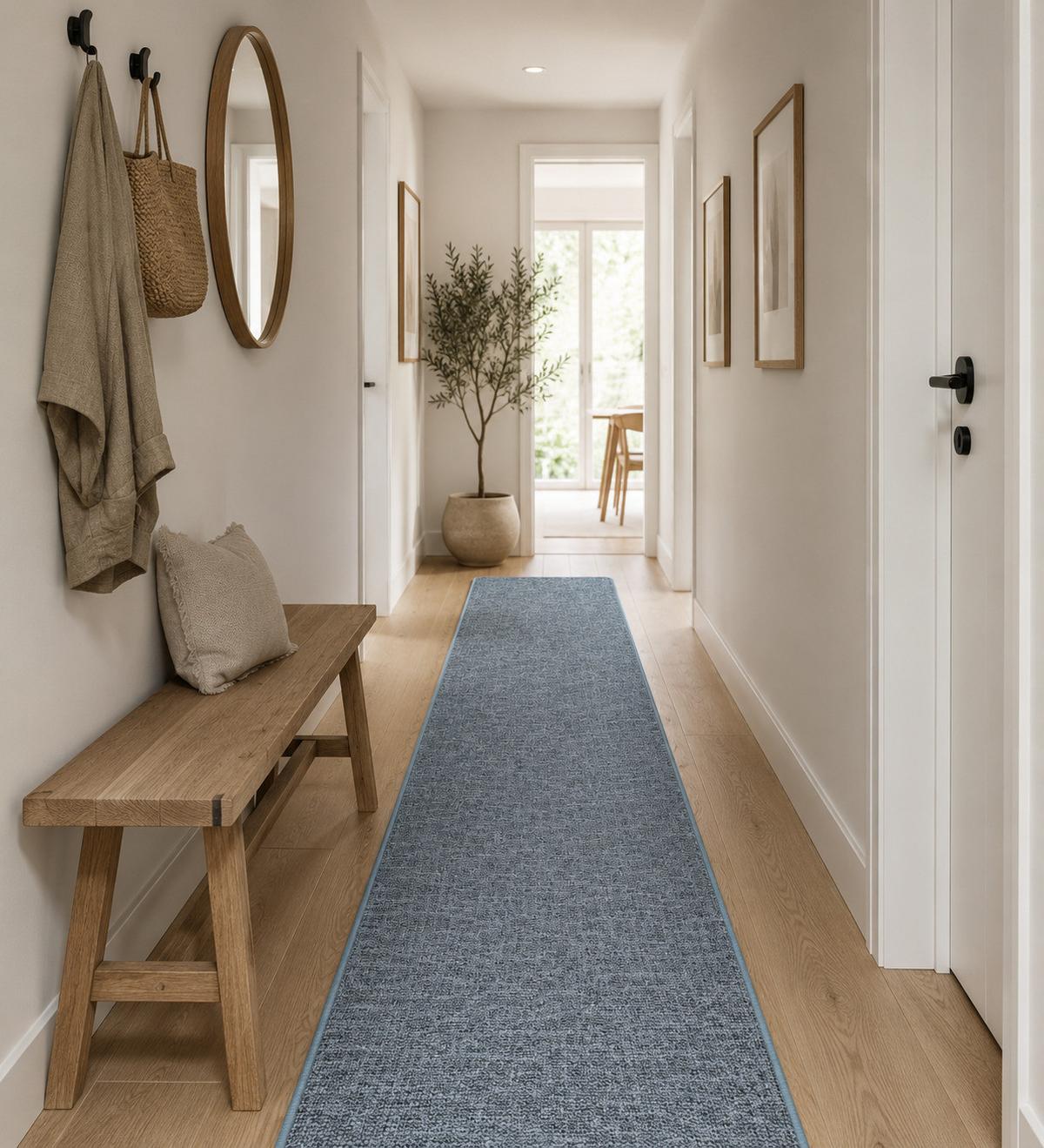 SCHLINGEN DESIGNER TEPPICH LÄUFER NIVA - Blau, Textil (80/200cm) - Snapstyle