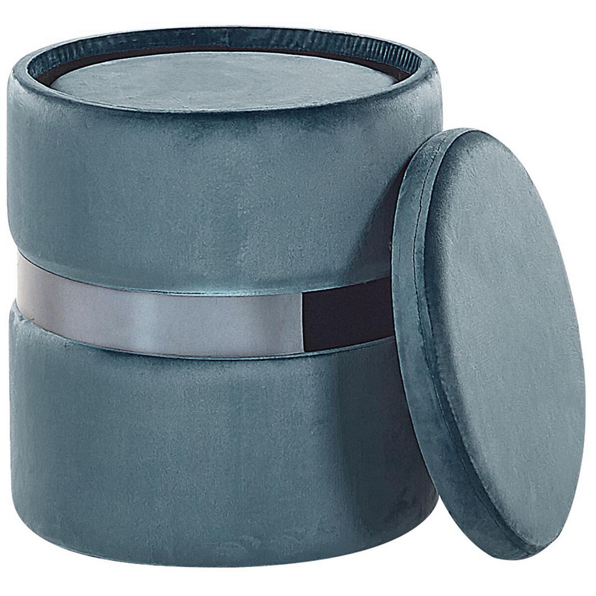 POUF Doris 35-30/35-30/44-36 cm - Blau, Textil (35/36/35cm) - Beliani