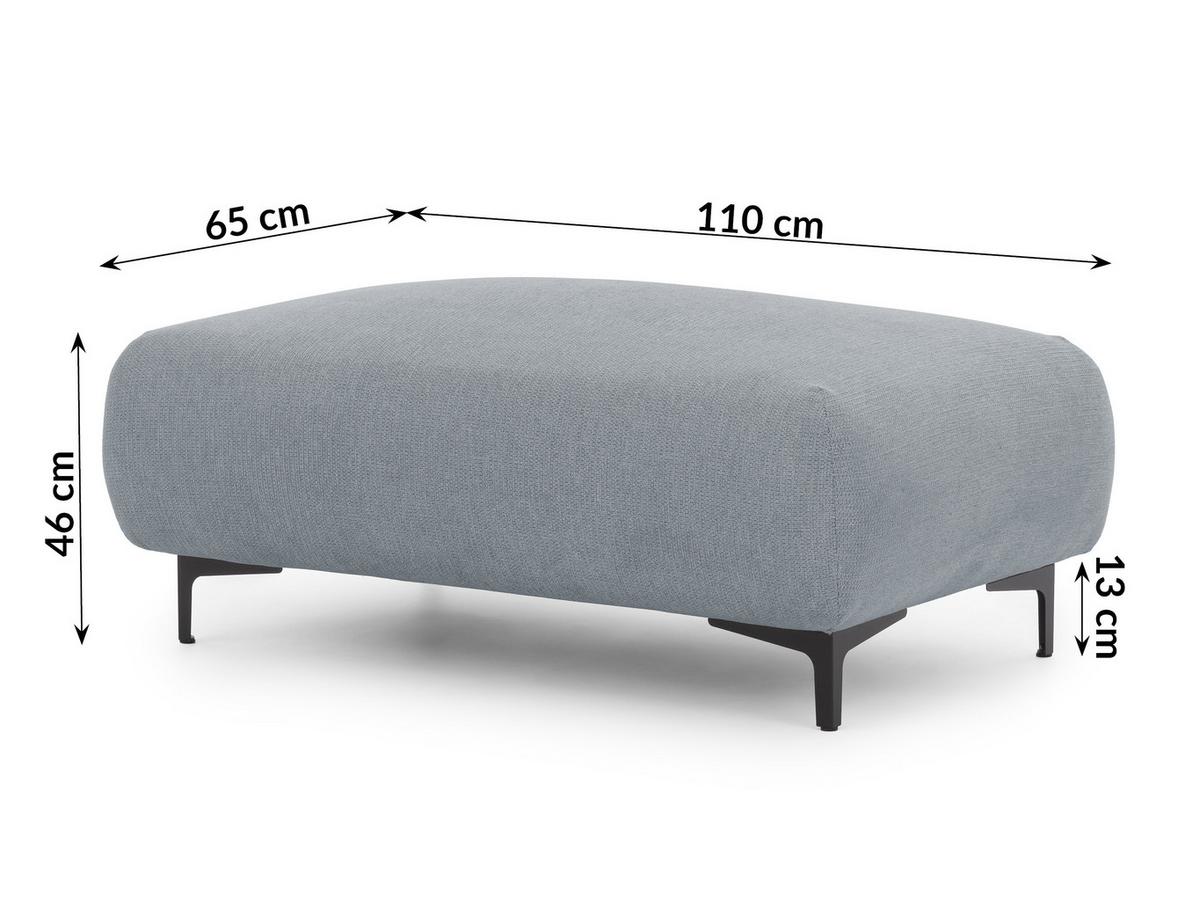 POLSTERHOCKER Cardea in Bubble-Optik aus weichem Grau Strukturstoff mit hohem Sitzkomfort - Schwarz/Grau, Holz/Textil (110/46/65cm) - S-Style Möbel