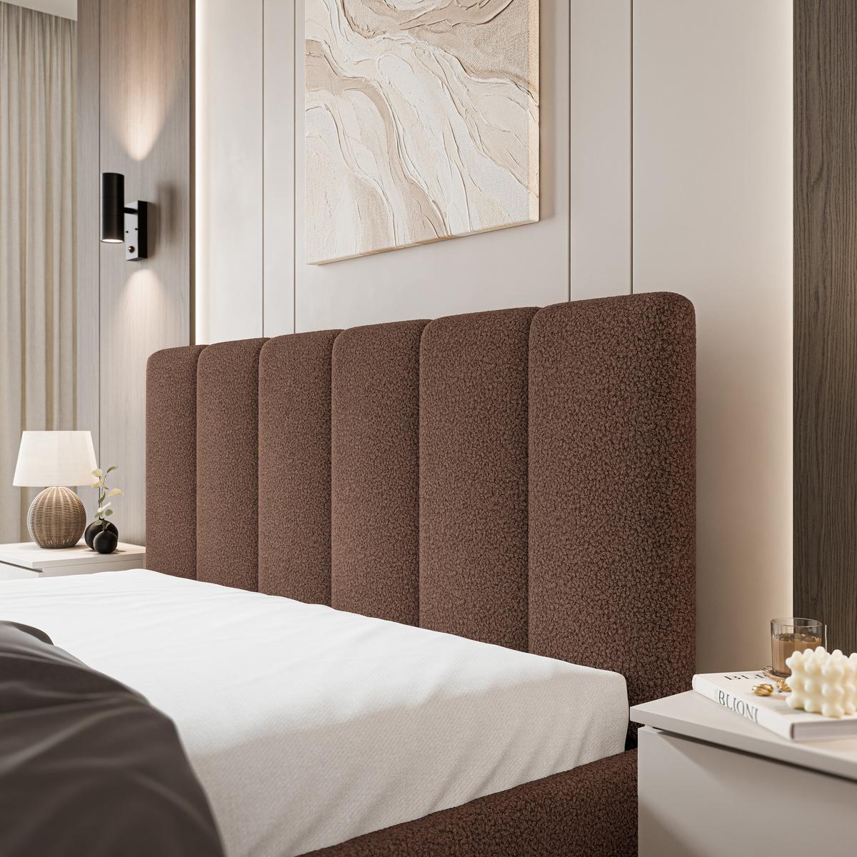POLSTERBETT NEMIS 160x200 cm mit Bettkästen - Braun - Braun, Holz (160/200cm) - MASSENO