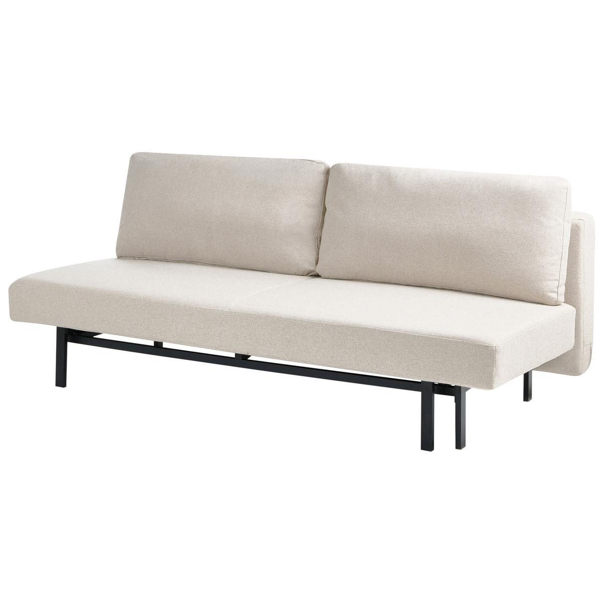 SCHLAFSOFA 3-Sitzer Stoff Cremeweiß Roykka - Creme, Textil (201/84/94cm) - Beliani