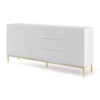 KOMMODE Weiß, Weiß, Gold 200/89/42 - Weiß, Holzwerkstoff (200/89/42cm) - RAUMHIRSCH FURNITURE