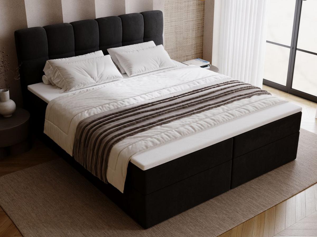 BOXBETT Maison 180x200 Schwarz - Schwarz, Holz/Textil (180/200cm) - Graingold