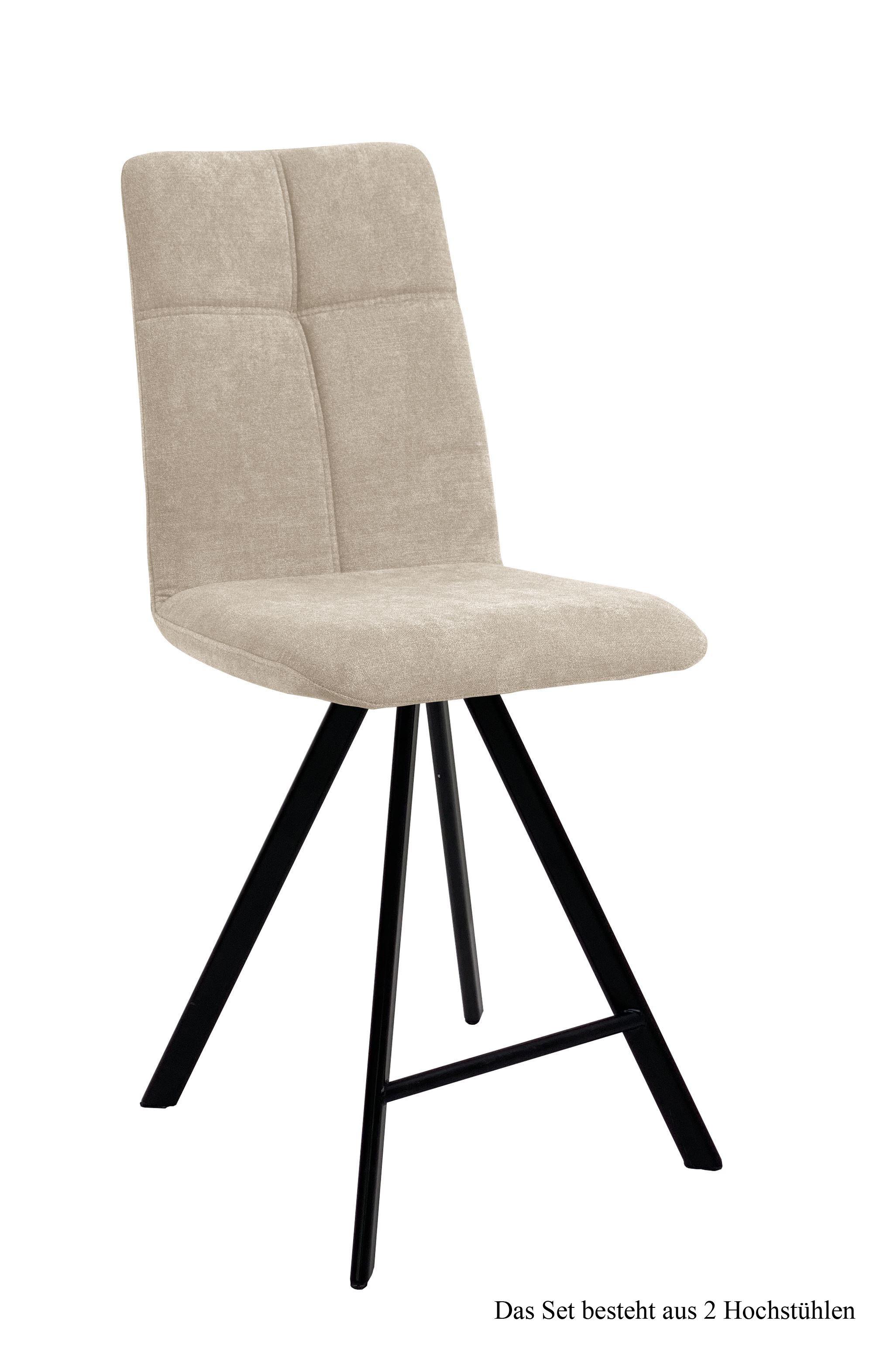 THEKENSTUHL (2er-Set) Deirdre 47x109x60 Schwarz/Natur - Schwarz/Naturfarben, Kunststoff (60/109/47cm) - 58aufmkessel