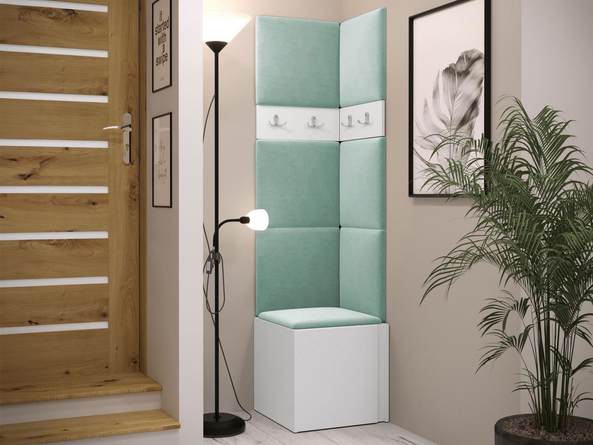 GARDEROBEN-SET Orion XXI - Weiß/Mintgrün, Holzwerkstoff/Kunststoff (42/186/46cm) - MIRJAN24