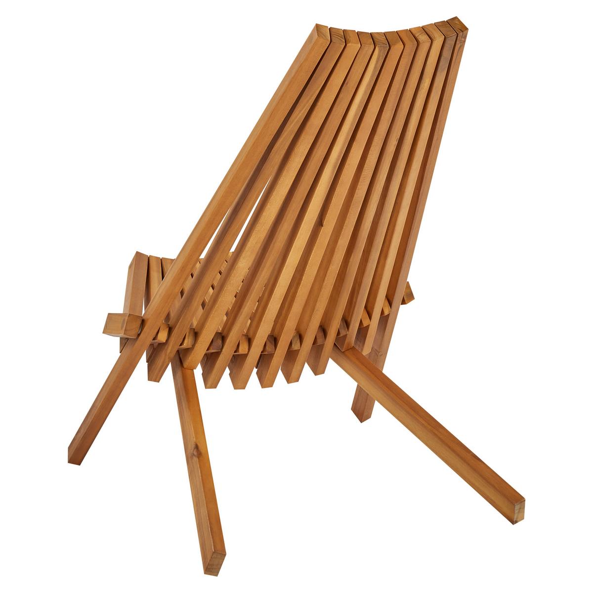 GARTENSTUHL 2er-Set Holz Heller Holzfarbton Bellano - Hellbraun, Holz (88/83/57cm) - Beliani