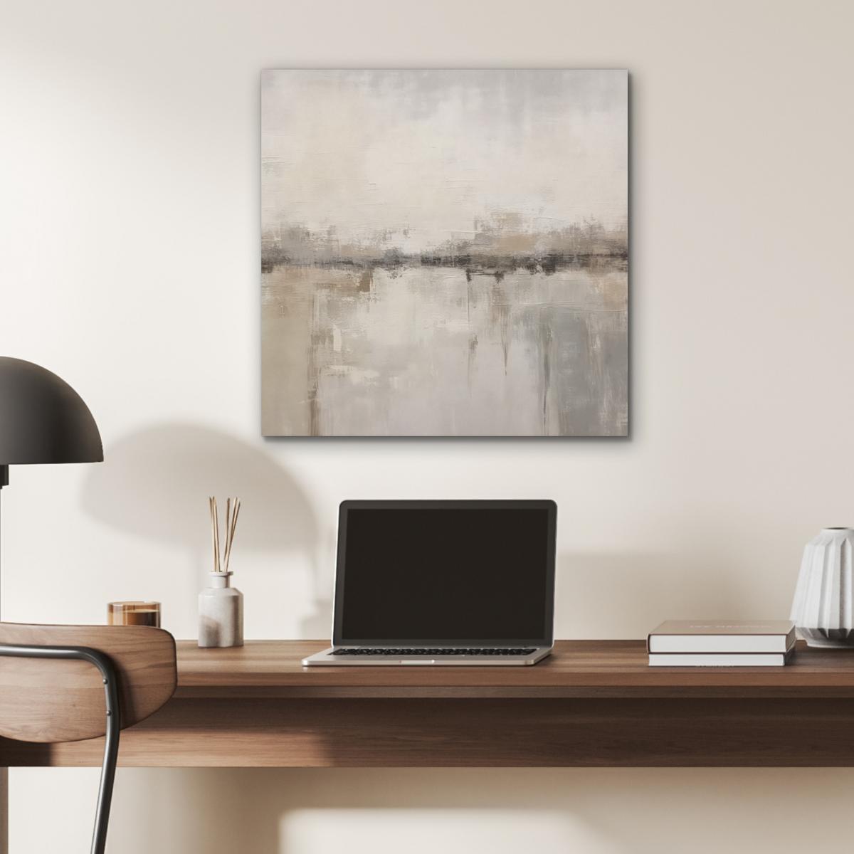 AKUSTIKBILD Moderne Kunst - Abstrakt - Beige Wandbilder 60x60 cm - Beige, Kunststoff (60/60/0.9cm) - MuchoWow