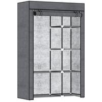 KLEIDERSCHRANK, 6 Fächern, Dunkelgrau, 103 x 43 x 162,5 cm - Dunkelgrau, Metall (43/162.5/103cm) - HOMCOM
