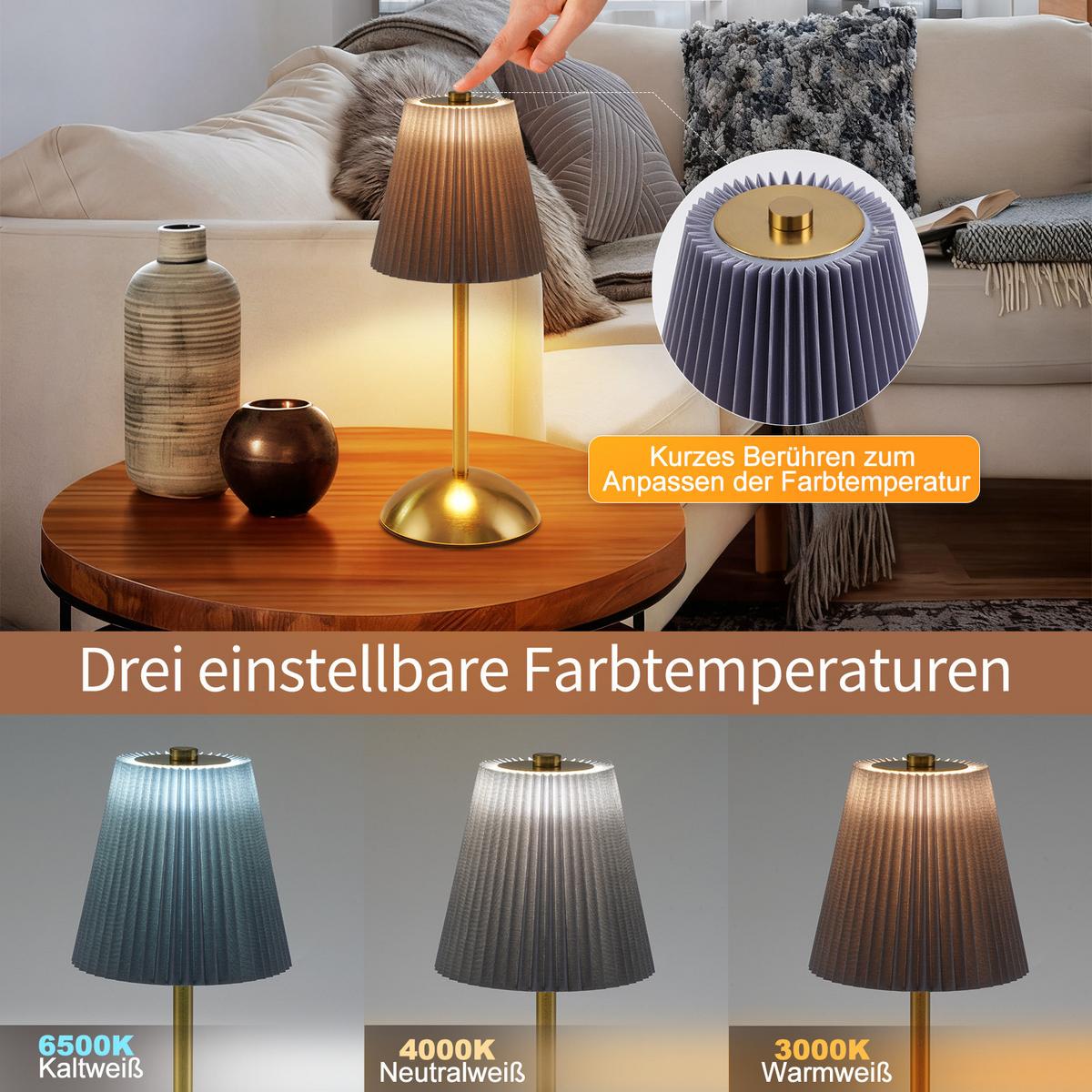 LED-TISCHLEUCHTE BROT Ⅲ 12/12/30 cm(2er-set) - Blaugrau, Metall (12/12/30cm) - Nettlife