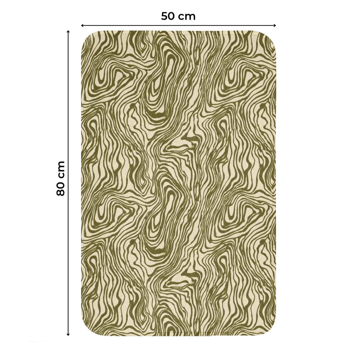 WC-VORLEGER Abstrakt - Marmor - Grün WC Teppich 50x80 cm - Dunkelgrün, Textil (50/1cm) - OnlyWow