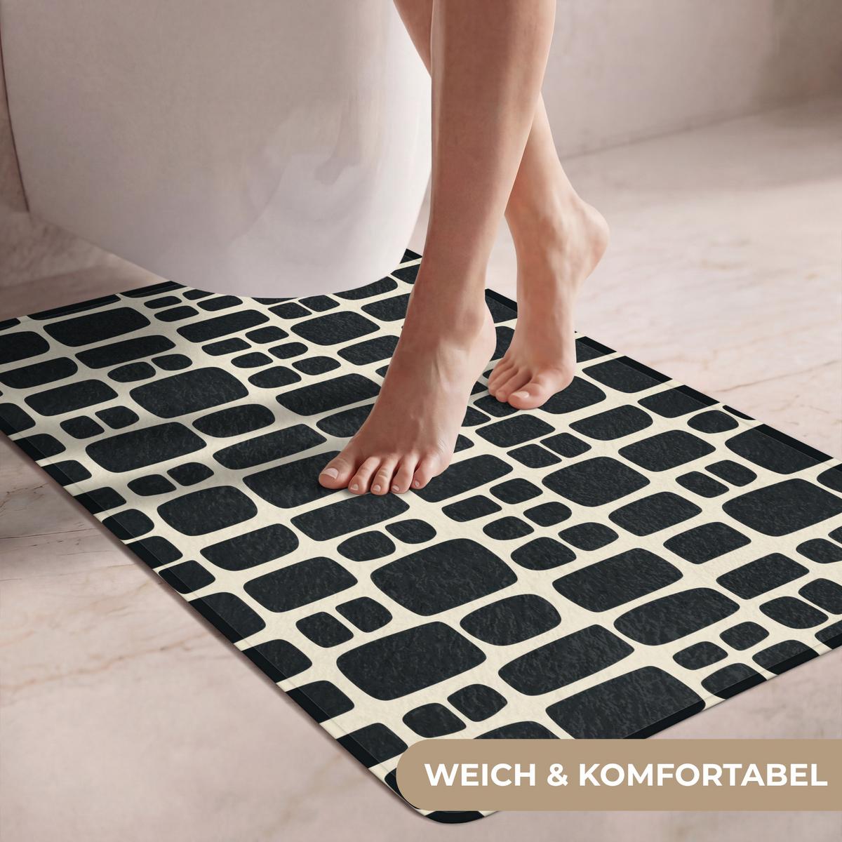 WC-VORLEGER Modern - Bio - Schwarz Toilettenvorleger 60x90 cm - Anthrazit, Textil (60/1cm) - OnlyWow