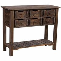 FLURTISCH aus holz mit 6 schubladen 105x45x82 cm - Braun, Holz (45/105/82cm) - Wanderlust
