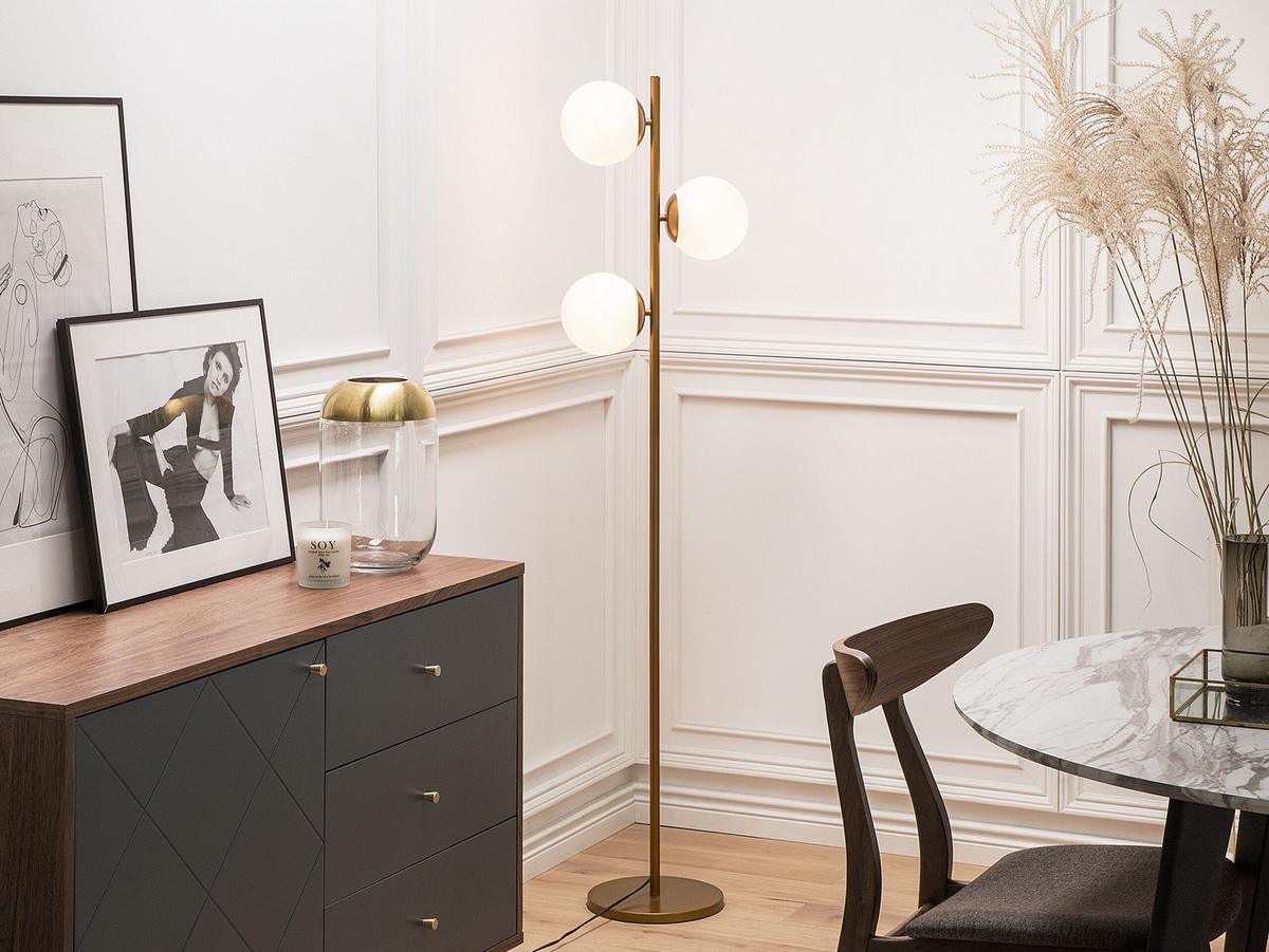 STEHLAMPE 153 cm Wadi - Goldfarben, Metall (35/35/153cm) - Beliani
