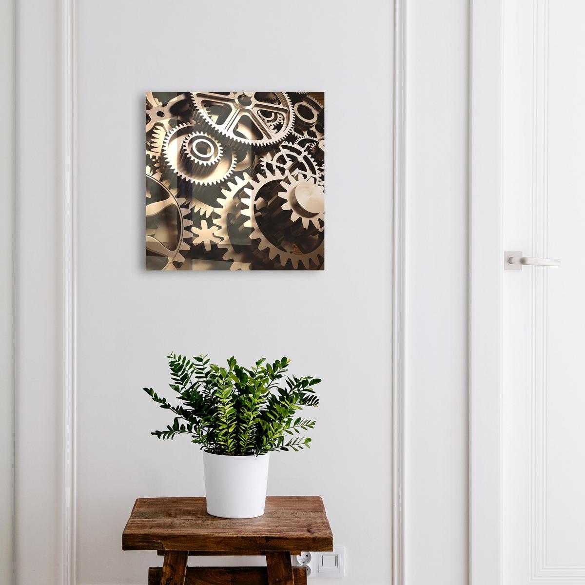 SCHLÜSSELBOX Schwarz 30x30 cm- Türöffnung nach rechts - Mechanische Symbiose - Grau, Metall (30/30/5cm) - TULUP