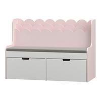 KINDERSITZBANK Vestnes - Hellrosa/Weiß, Holzwerkstoff (100/70/45cm) - [en.casa]