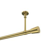 GARDINENSTANGE Sonette Sitra 280 cm (geteilt in 2 x 140 cm), 1-läufig, 20 mm Ø Messing-Optik - Messingfarben, Metall (280cm) - INTERDECO