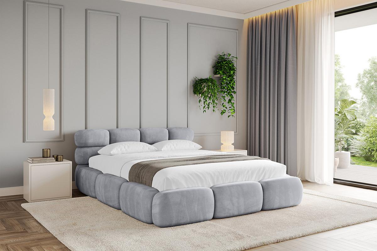 POLSTERBETT mit Bettkasten und Lattenrost, Boxbett ohne Matratze - NOMA 120x200 Hellgrau - Hellgrau, Holzwerkstoff/Textil (120/200cm) - ALTDECOR
