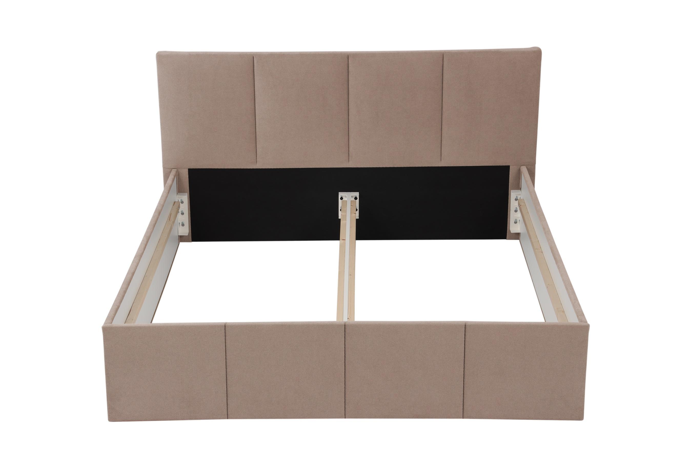 POLSTERBETT Dalas Sahara 180 x 200 x 40 cm Stauraum Ohne Matratze und Lattenrost - Sahara, Holz (180/200cm) - Halmon Schlafkomfort Betten 