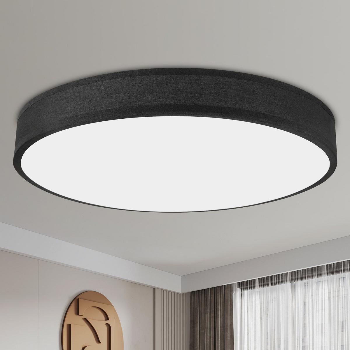 LED-DECKENLEUCHTE Alvira 30/30/6 cm - Schwarz, Textil (30/30/6cm) - Nettlife