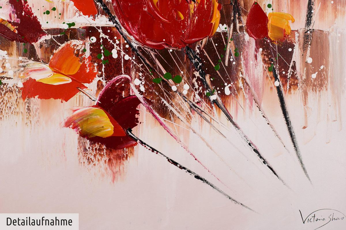 ACRYLBILD HANDGEMALT 60/80 cm - Rot, Holz/Textil (60/80cm) - KUNSTLOFT