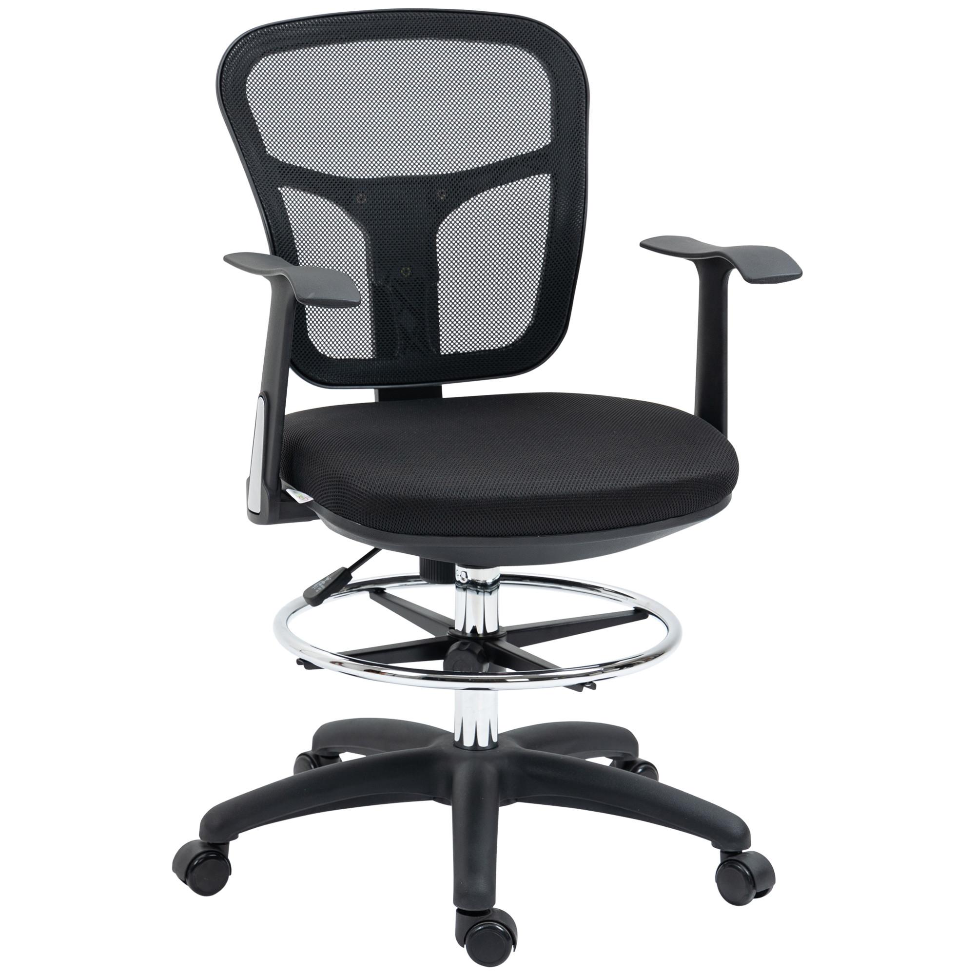 BÜROSTUHL, Drehstuhl, Mesh, Schwarz - Schwarz, Kunststoff (59/115/59cm) - Vinsetto