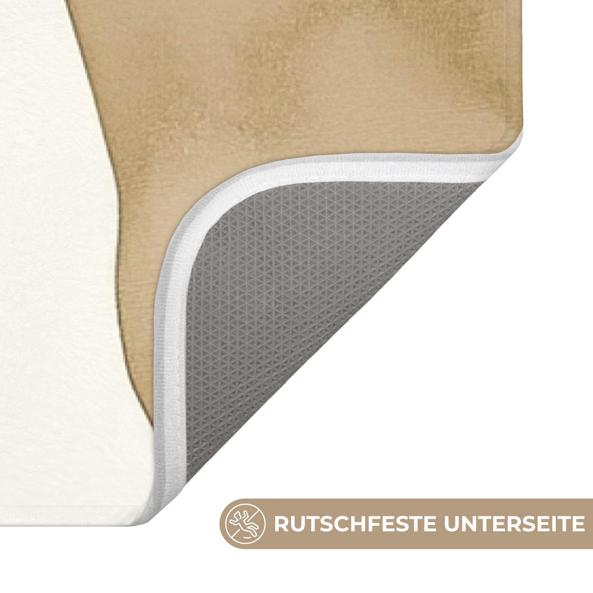BADEMATTE Japandi - Abstrakt - Grün 60x120 cm - Grün, Textil (60/120cm) - OnlyWow
