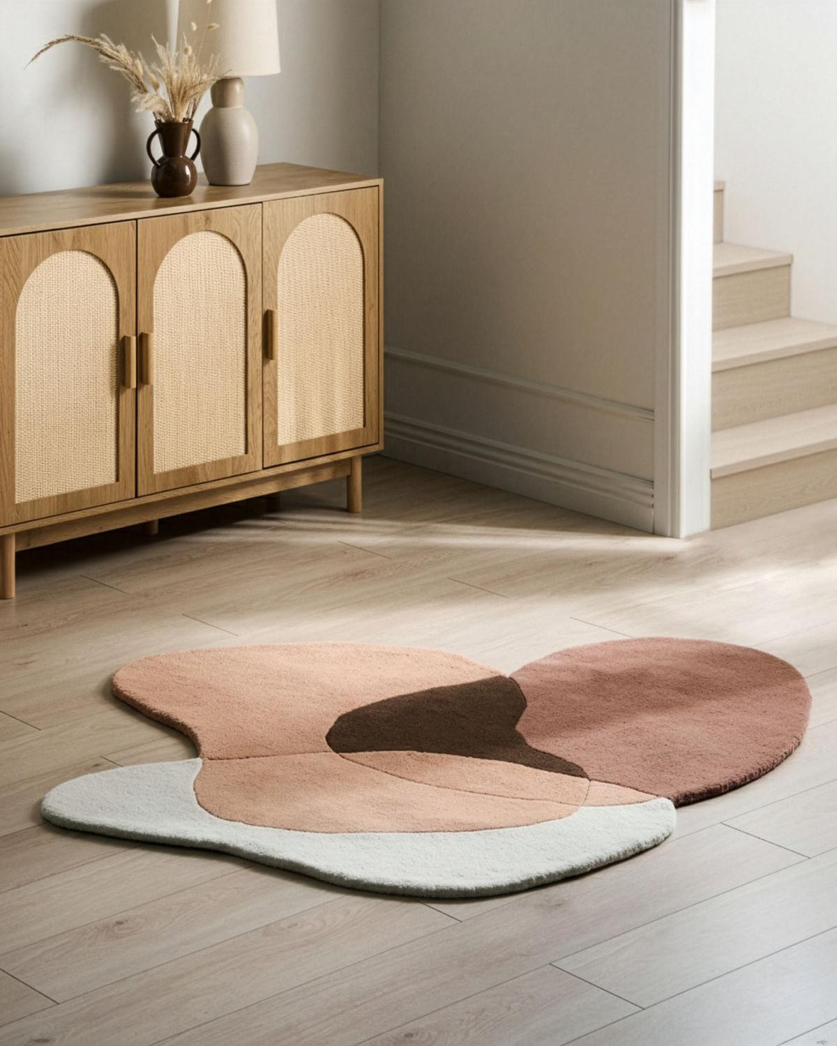TEPPICH Braun 140 cm Wolle Sinjuwi - Braun, Textil (140/140cm) - Beliani