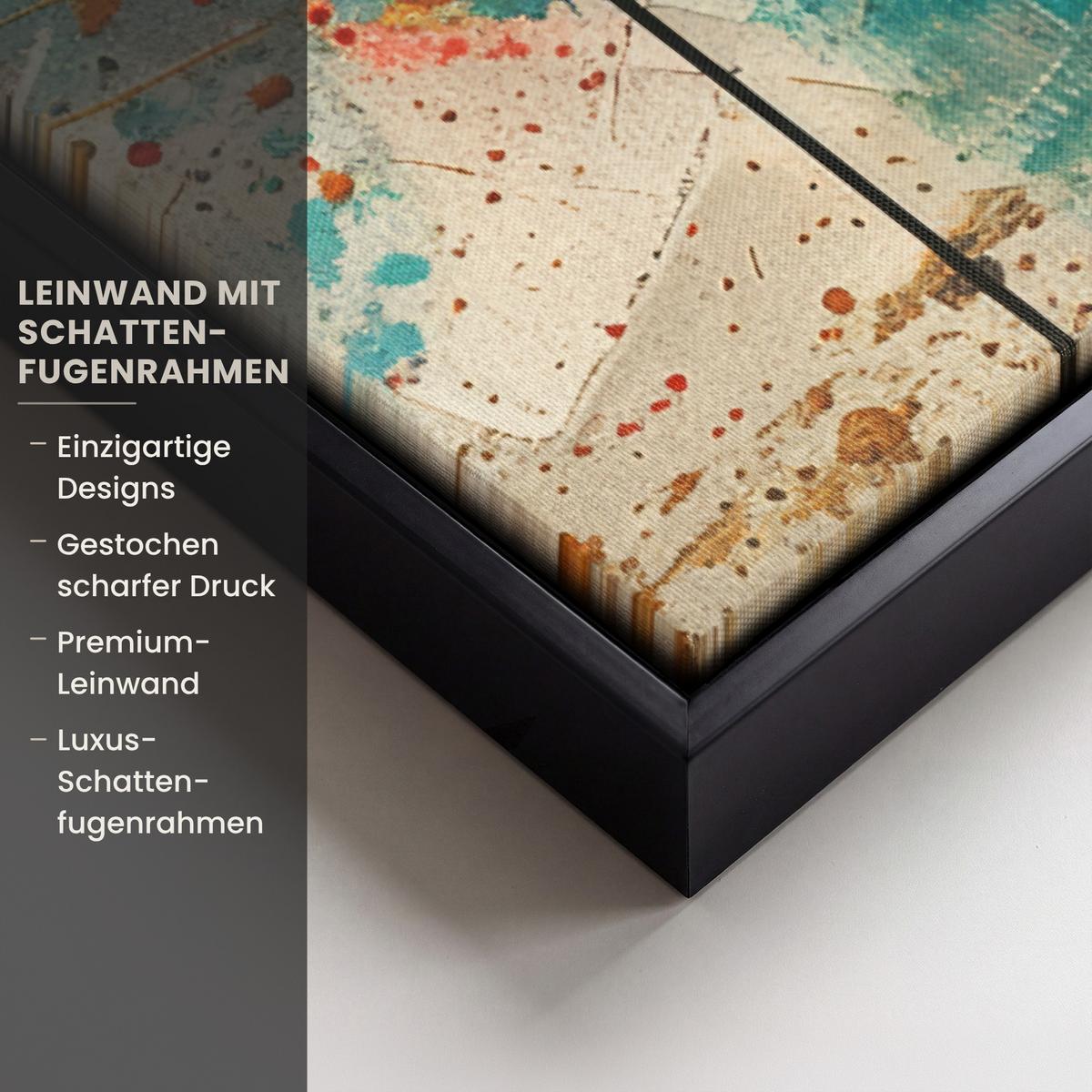 LEINWAND Bilder mit Rahmen - Abstrakt - Kunst - Gold - Modern - 40x60 - Multicolor, Textil (40/60cm) - MuchoWow
