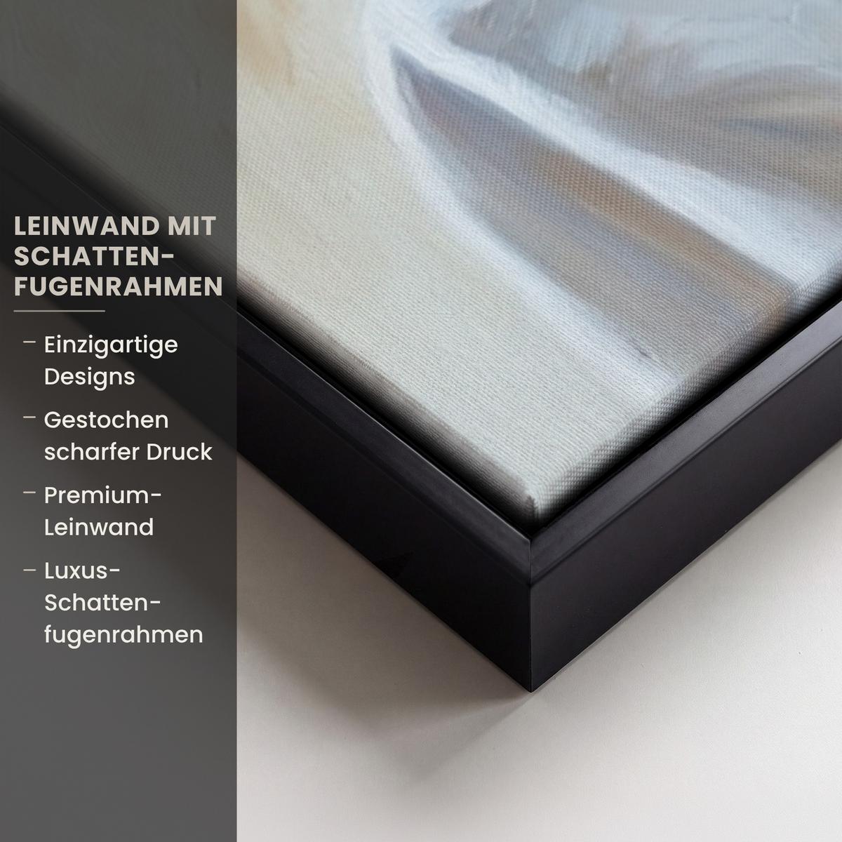 LEINWAND Bilder mit Rahmen - Lavendel - Brot - Stilleben - 90x60 - Flieder, Textil (90/60cm) - MuchoWow