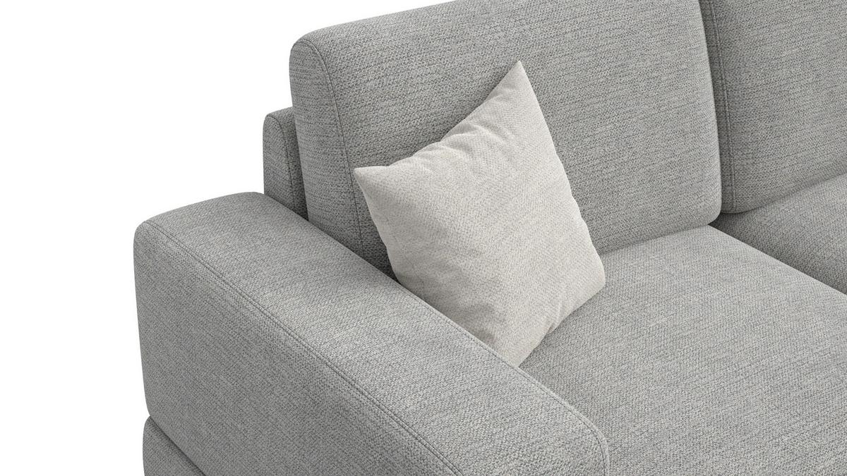 ECKSOFA OTTO 4-Sitzer, grau - Schwarz/Grau, Holz/Textil (279/159cm) - Wozimo