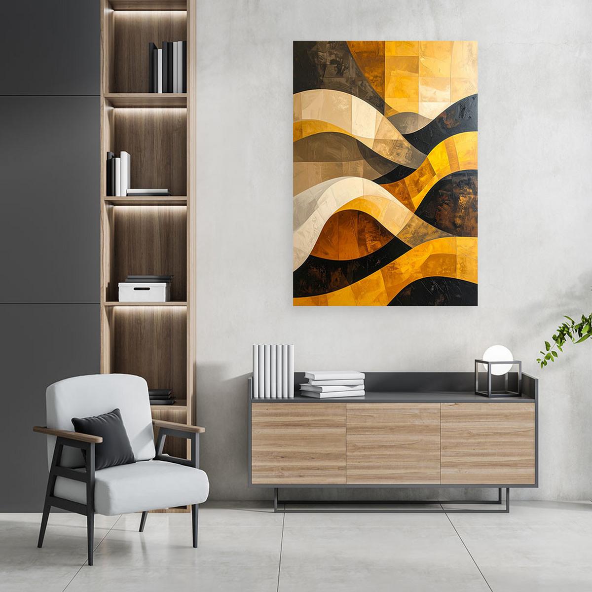 LEINWANDBILD 3D und geometrisch 20x30cm - Gelb, Textil (20/30cm) - Feeby