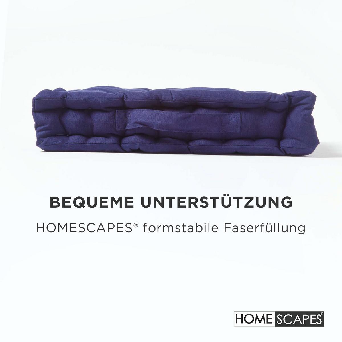 SITZKISSEN dunkelblau 40/40/8 cm – Bodenkissen unifarben - Dunkelblau, Textil (40/40/8cm) - Homescapes