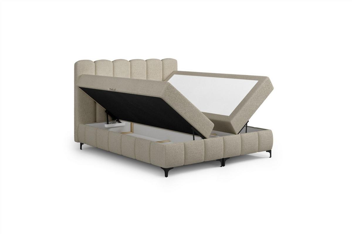 BOXBETT Isabel - Beige, Holzwerkstoff/Textil (120/200cm) - Fun Möbel