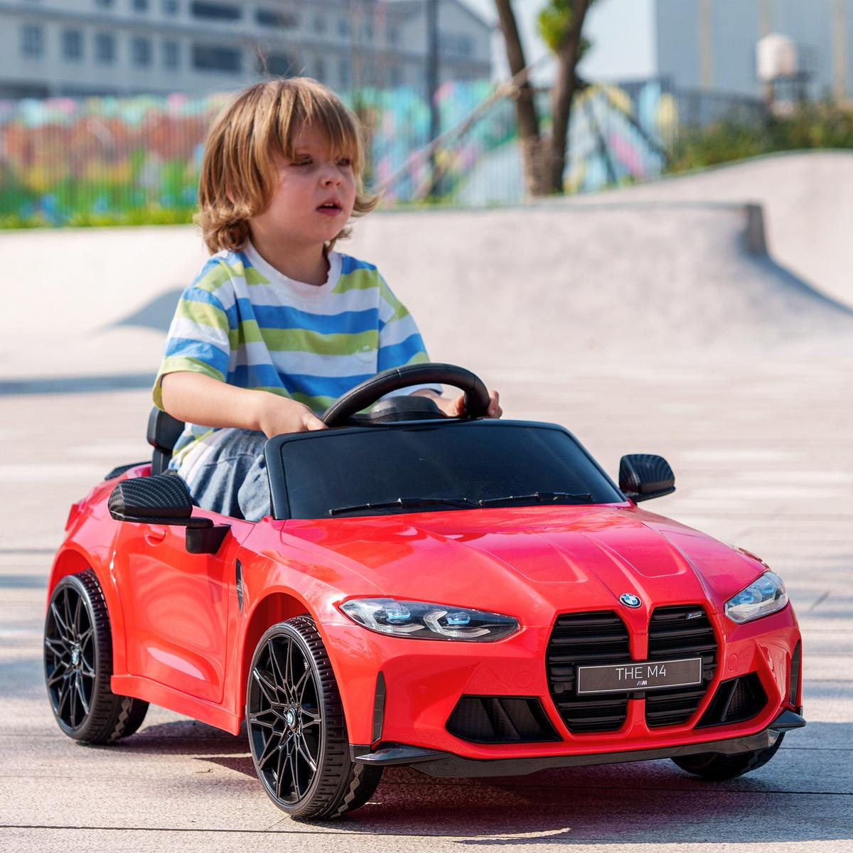 KINDER Elektroauto 12V Kinderfahrzeug mit 2,4G-Fernbedienung, 3-5 km/h, Rot - Rot, Metall (108/69.5/51cm) - AIYAPLAY